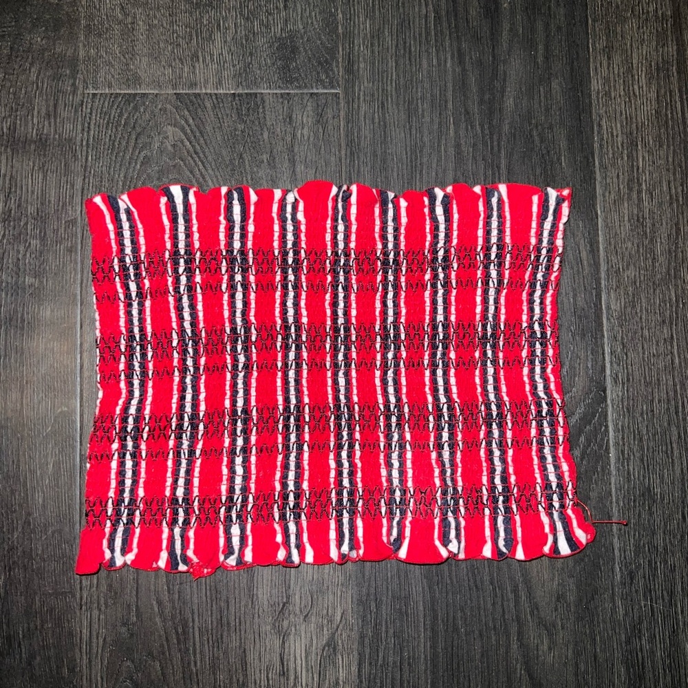 Hollister red, navy and white tube top size small